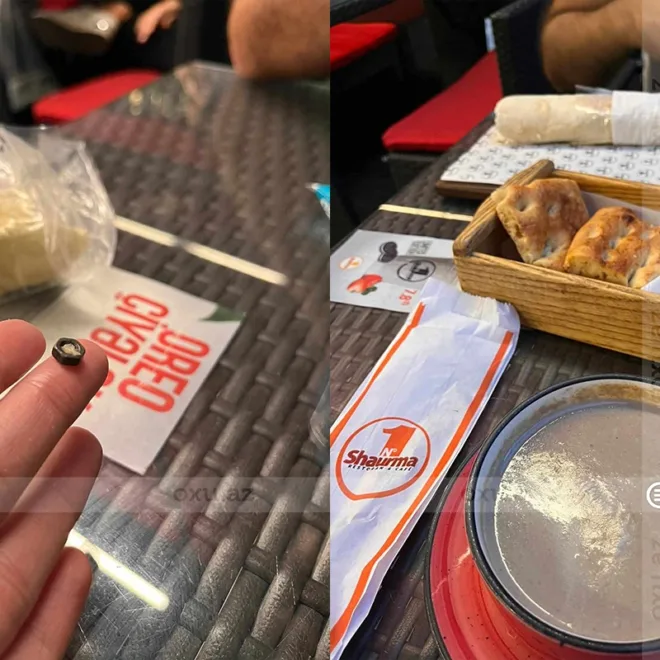 Bakıda məşhur restoranda şaurmanın içərisindən qayka ÇIXDI