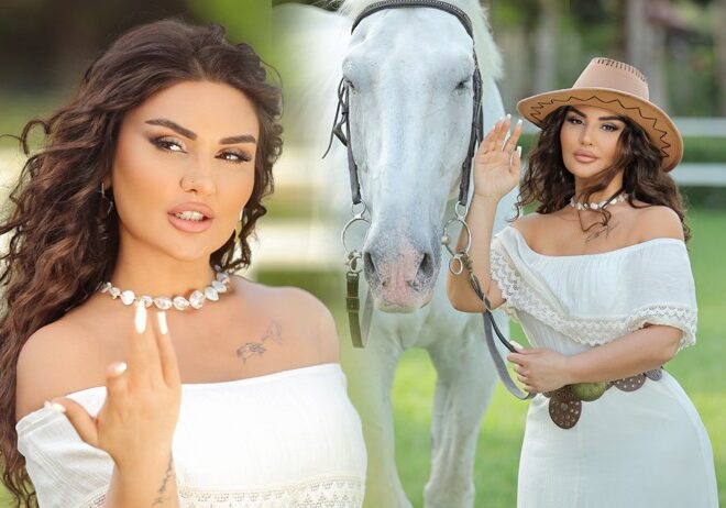 Şəbnəm bu dəfə atla fotosessiya etdirdi