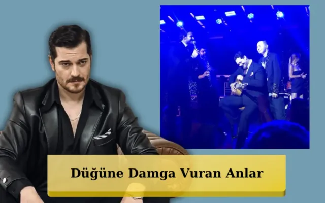 Çağatay Ulusoy toyda gitara çaldı – Serdar Ortaç və Mustafa Mert Koç ilə səhnədə