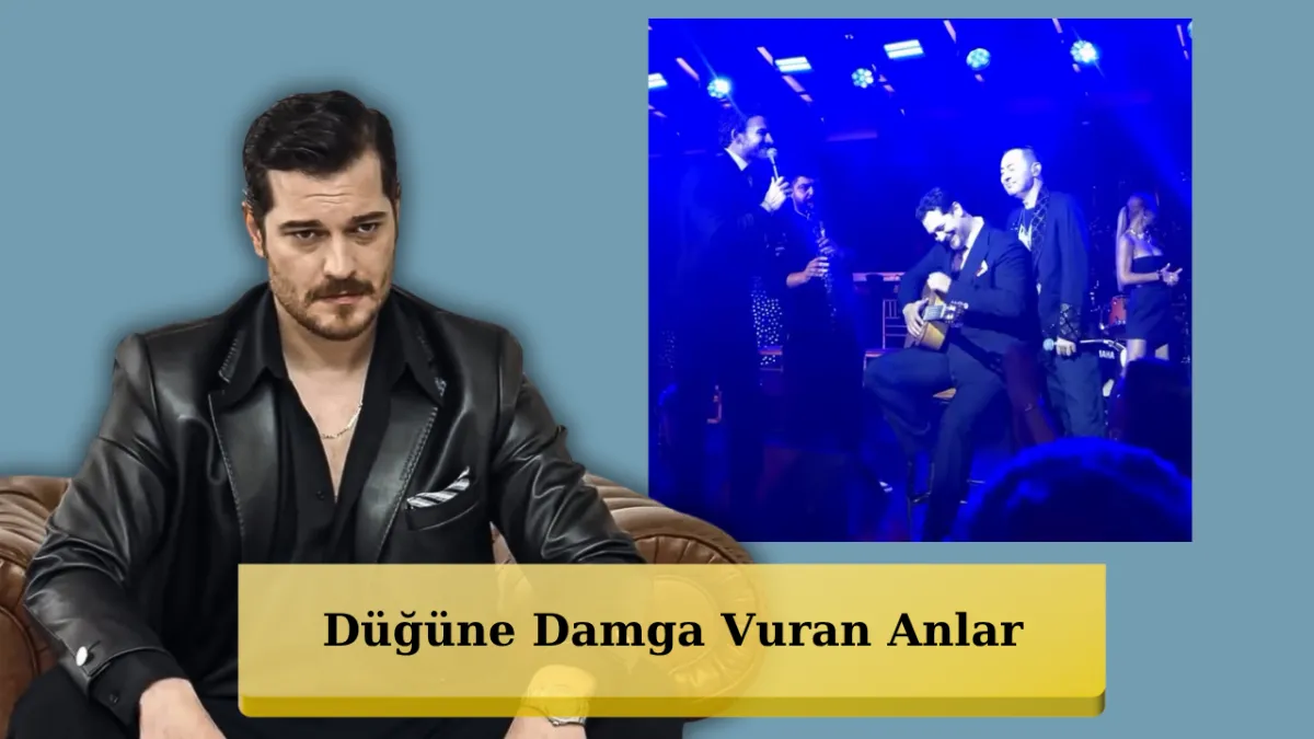 Çağatay Ulusoy toyda gitara çaldı – Serdar Ortaç və Mustafa Mert Koç ilə səhnədə