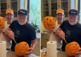 Arnold və Patrick Şvartsenegger balqabaq oyma yarışına qatıldı