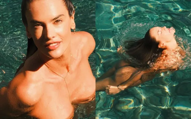 Alessandra Ambrosio yarıçılpaq halda - FOTOLAR