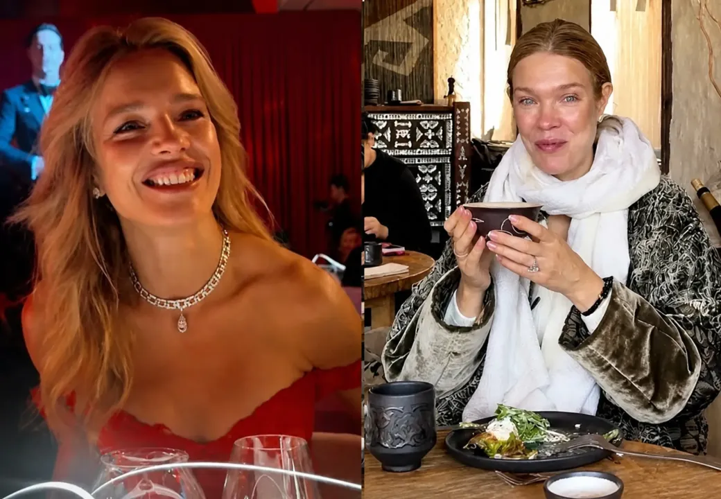 Nataliya Vodianova Qazaxıstanda ilk dəfə kımız içdi